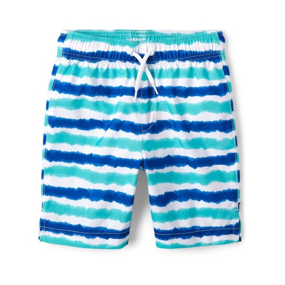 The Children’s Place Blue Striped Swim Trunks Boys Size XXL 16 Navy Narrows - Picture 1 of 7